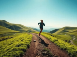 Female-runner- practicing-effective- endurance running -drills in-a-beautiful- nature-trail