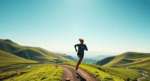 Female-runner- practicing-effective- endurance running -drills in-a-beautiful- nature-trail